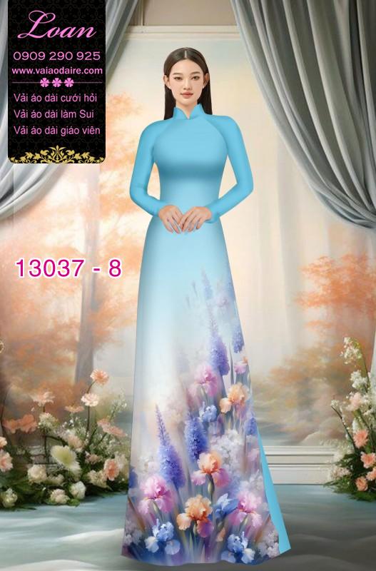 Vải áo dài hoa in 3D