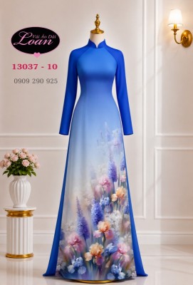 Vải áo dài hoa in 3D-DT 13037