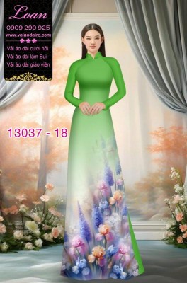 Vải áo dài hoa in 3D-