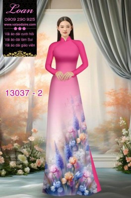 Vải áo dài hoa in 3D-13037