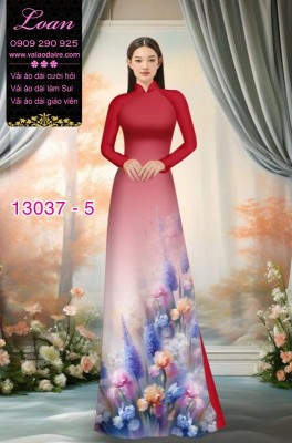 Vải áo dài hoa in 3D-13037
