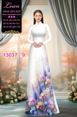 Vải áo dài hoa in 3D-13037