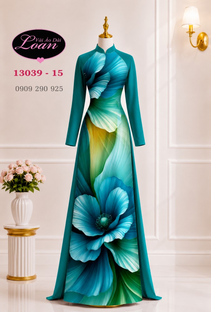 Vải áo dài hoa ảo in 3D