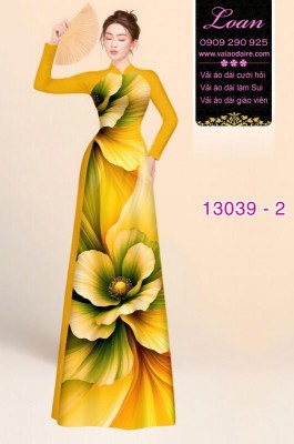 Vải áo dài hoa ảo in 3D-13039