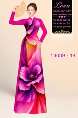 Vải áo dài hoa ảo in 3D-13039