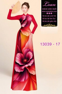 Vải áo dài hoa ảo in 3D-13039