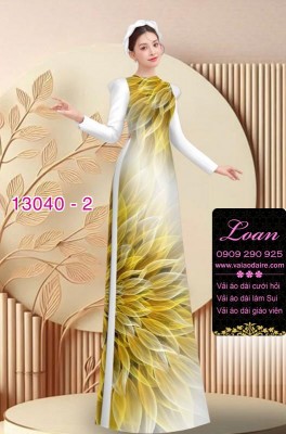 Vải áo dài hoa ảo in 3D-13040