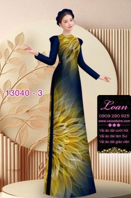 Vải áo dài hoa ảo in 3D-13040