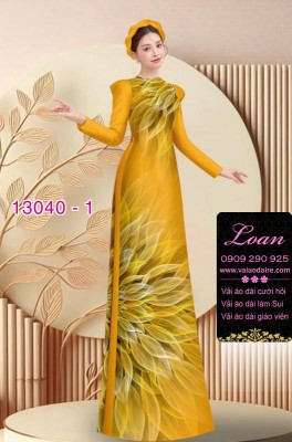 Vải áo dài hoa ảo in 3D-13040
