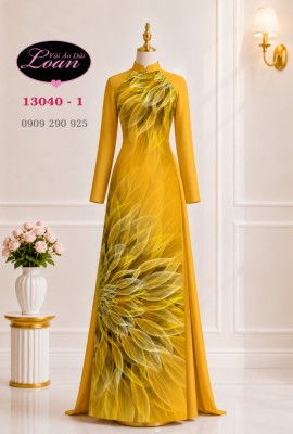 Vải áo dài hoa ảo in 3D-DT 13040
