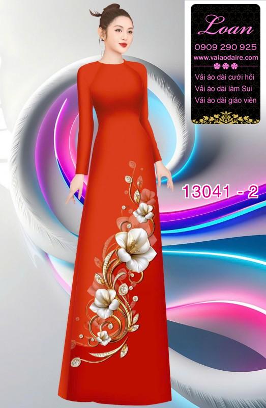 Vải áo dài hoa in 3D
