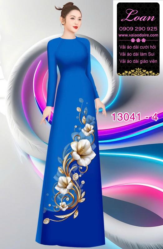Vải áo dài hoa in 3D