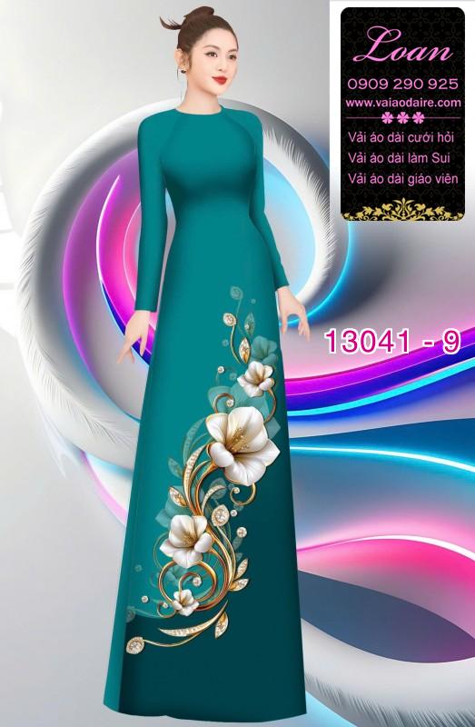 Vải áo dài hoa in 3D