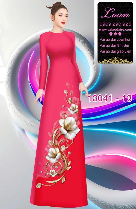 Vải áo dài hoa in 3D