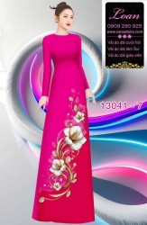 Vải áo dài hoa in 3D