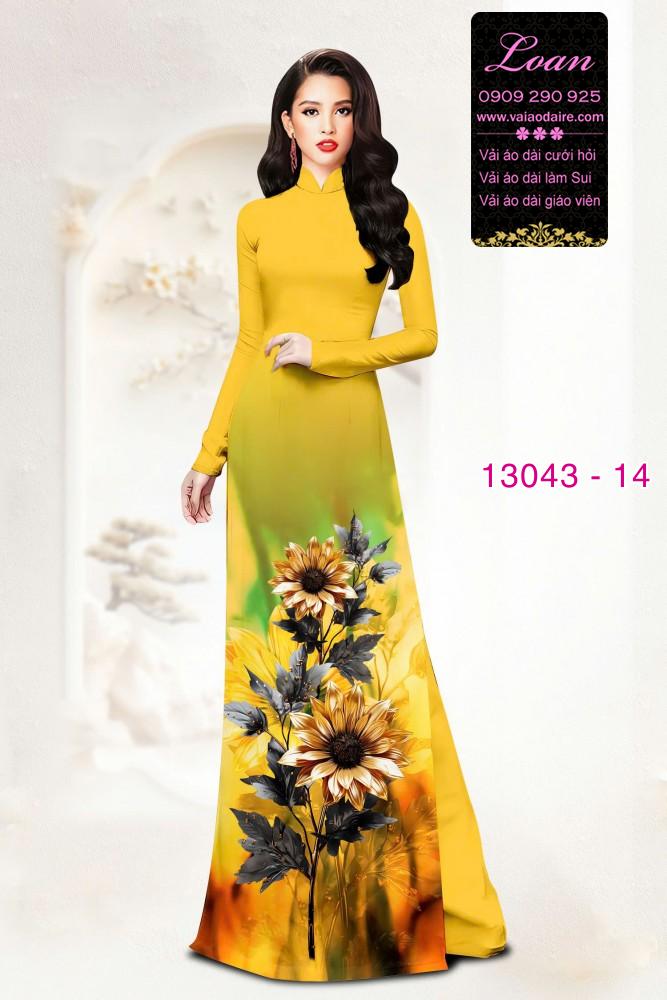 Vải áo dài hoa in 3D