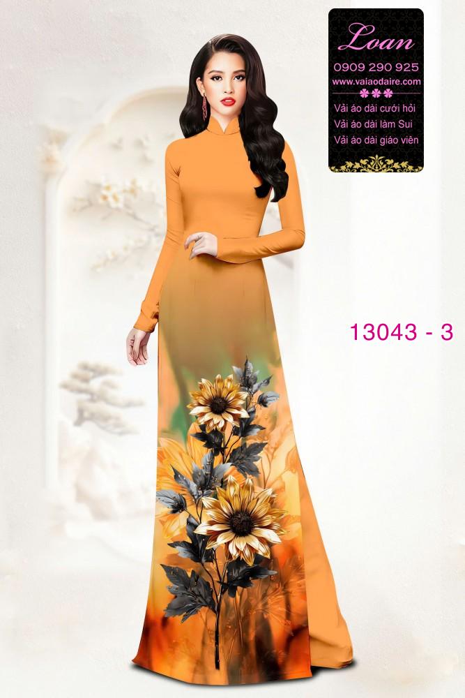 Vải áo dài hoa in 3D