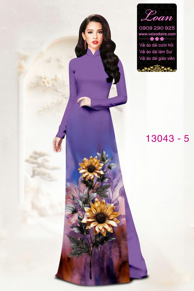 Vải áo dài hoa in 3D