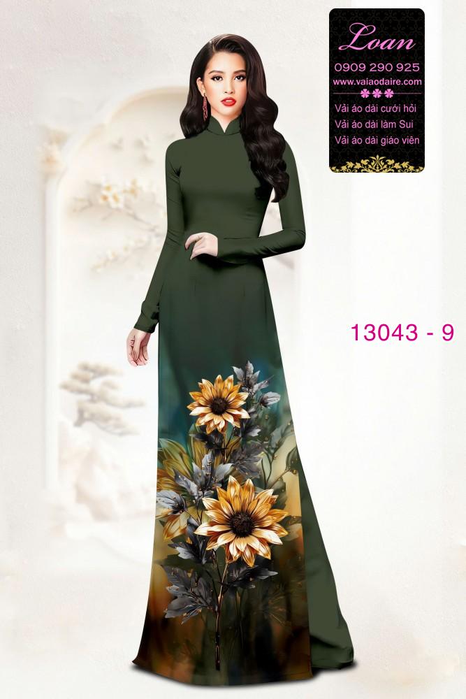 Vải áo dài hoa in 3D