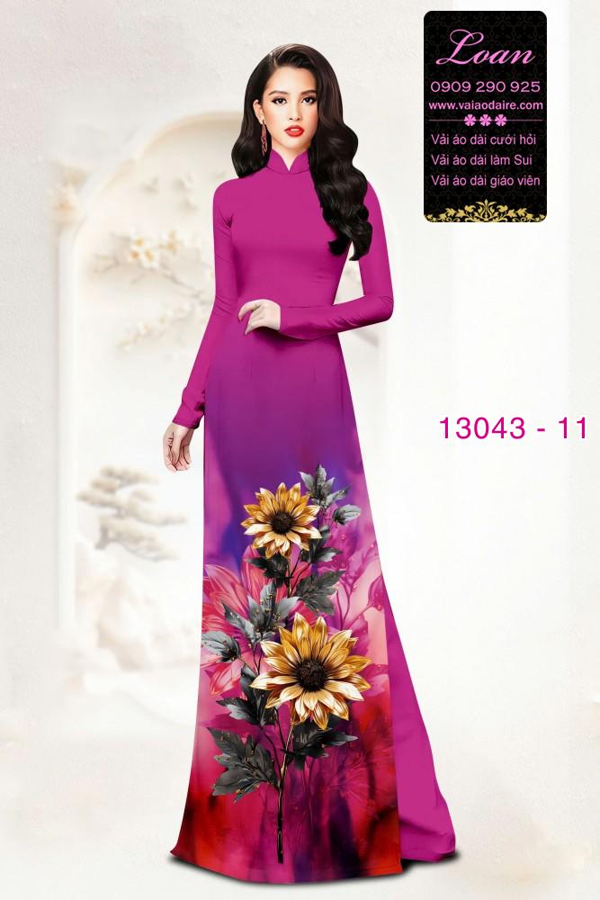 Vải áo dài hoa in 3D