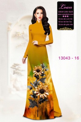 Vải áo dài hoa in 3D-13043
