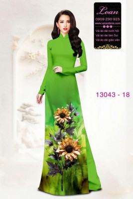 Vải áo dài hoa in 3D-