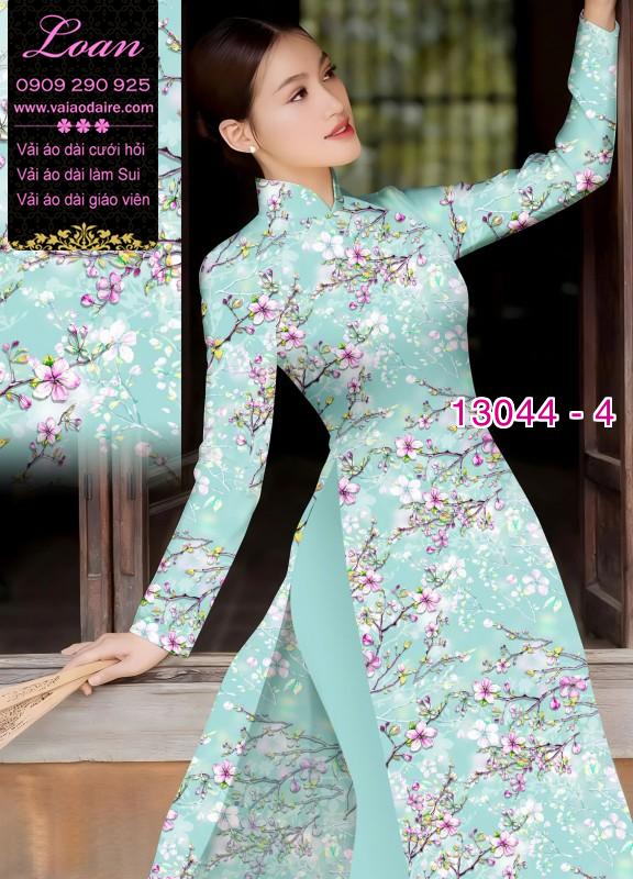 Vải áo dài hoa nhí in 3D
