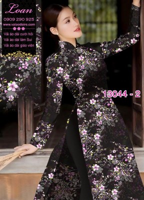 Vải áo dài hoa nhí in 3D-13044