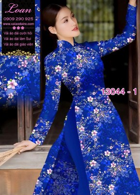 Vải áo dài hoa nhí in 3D-13044