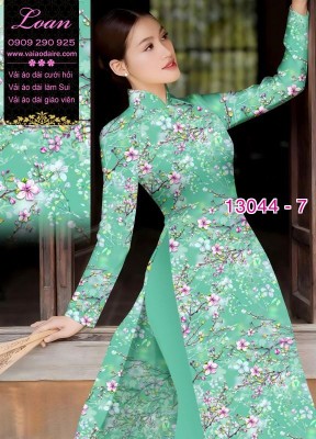 Vải áo dài hoa nhí in 3D-