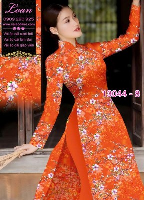 Vải áo dài hoa nhí in 3D-
