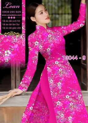 Vải áo dài hoa nhí in 3D-13044