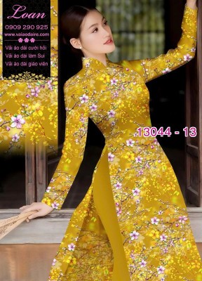 Vải áo dài hoa nhí in 3D-13044