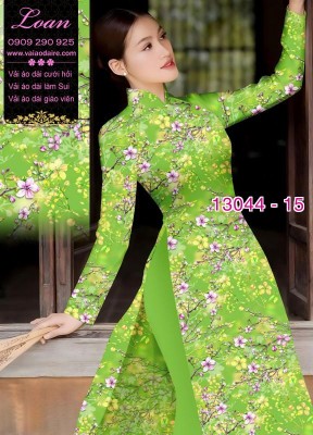 Vải áo dài hoa nhí in 3D-