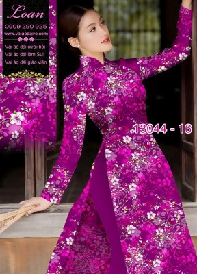 Vải áo dài hoa nhí in 3D-
