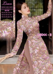 Vải áo dài hoa nhí in 3D