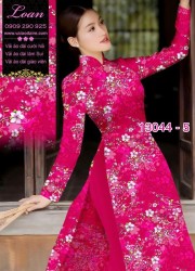 Vải áo dài hoa nhí in 3D