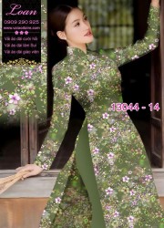 Vải áo dài hoa nhí in 3D