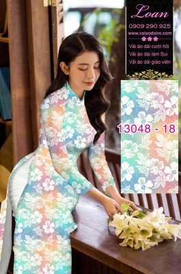 Vải áo dài lụa Dubai in 2 da-13048
