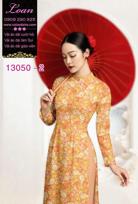 Vải áo dài hoa nhí in 3D