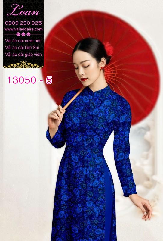Vải áo dài hoa nhí in 3D