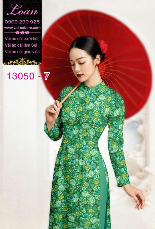 Vải áo dài hoa nhí in 3D
