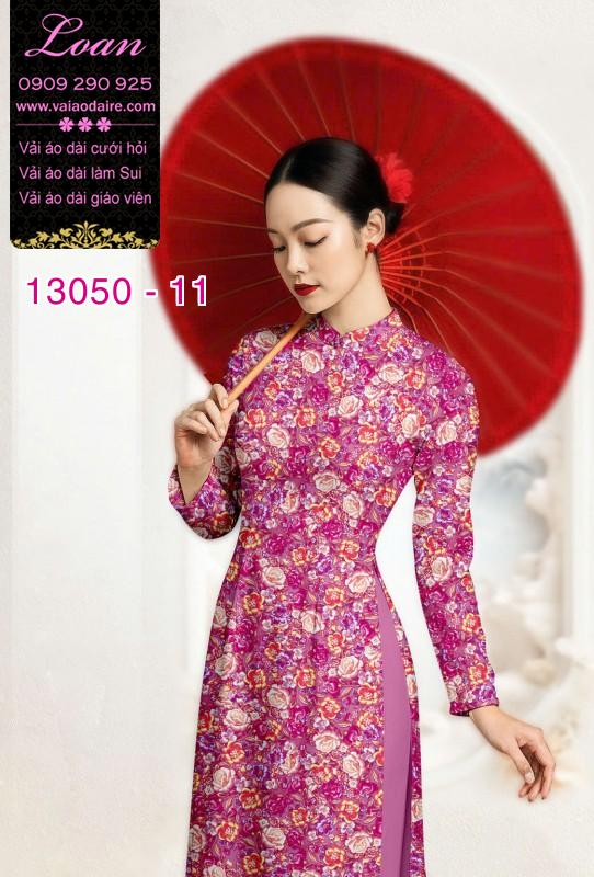 Vải áo dài hoa nhí in 3D