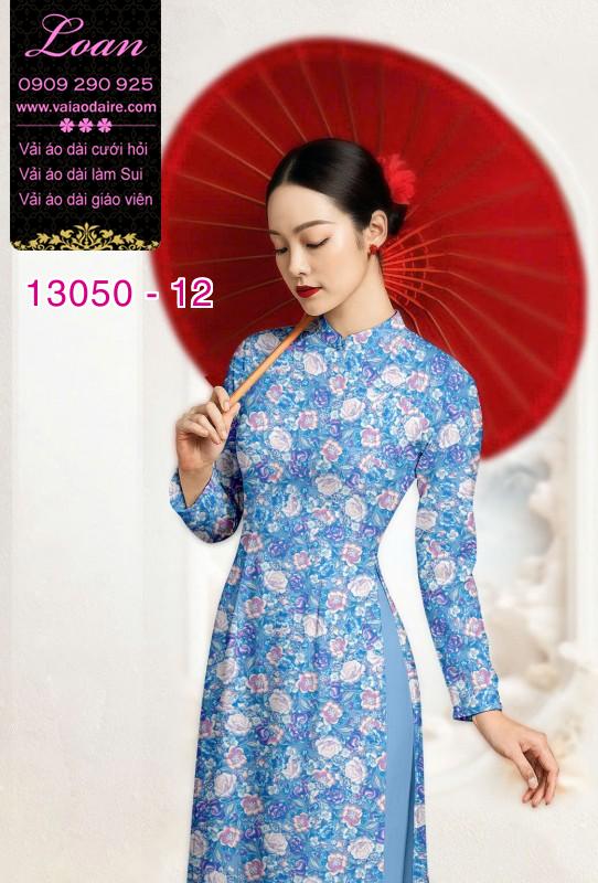 Vải áo dài hoa nhí in 3D