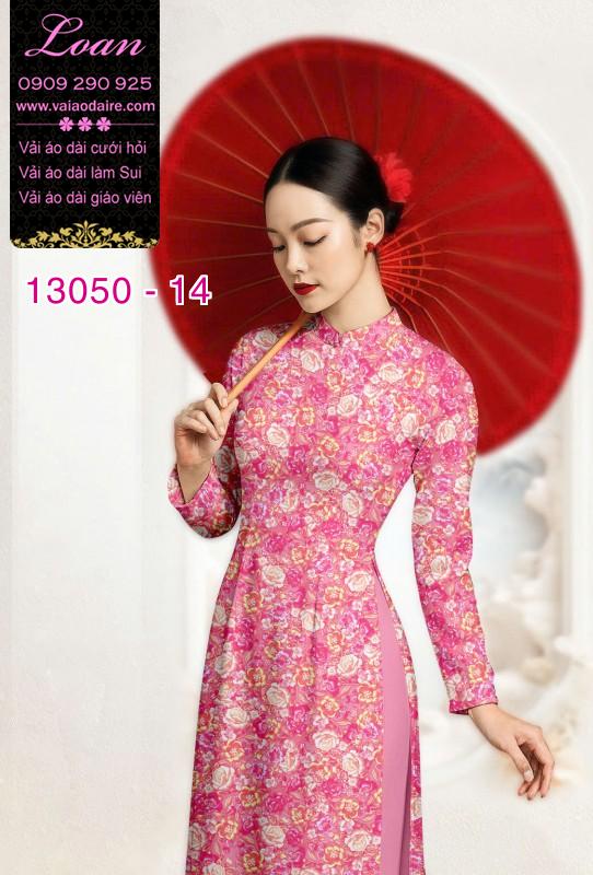Vải áo dài hoa nhí in 3D