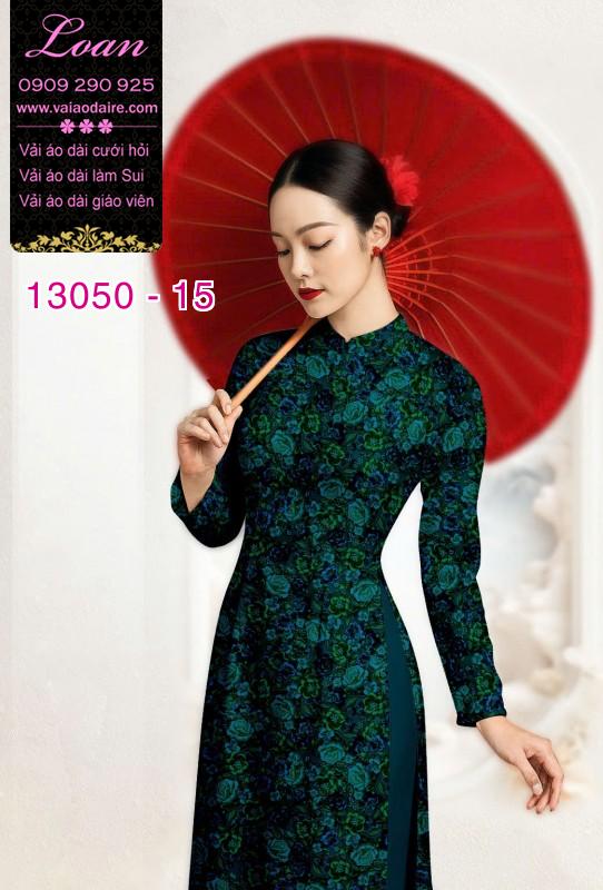 Vải áo dài hoa nhí in 3D
