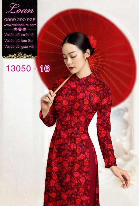 Vải áo dài hoa nhí in 3D