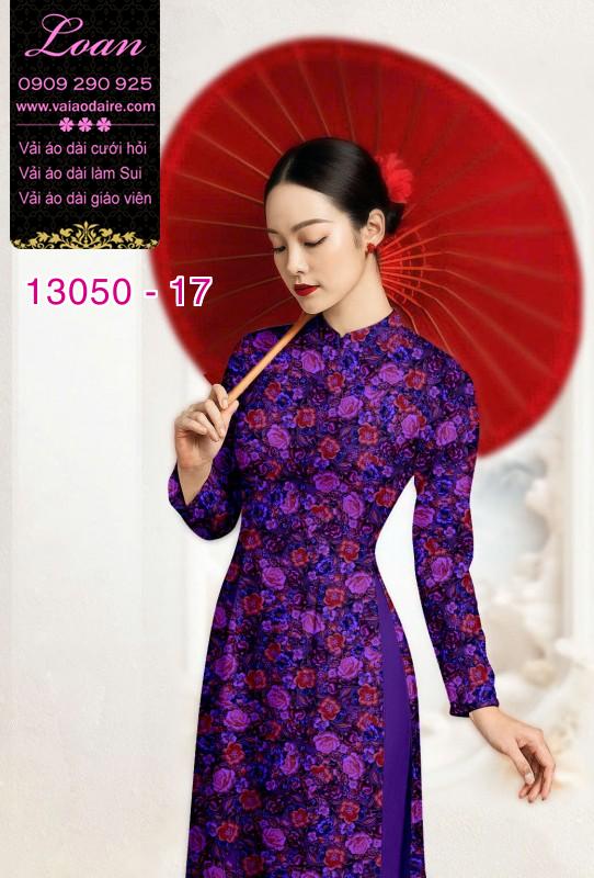 Vải áo dài hoa nhí in 3D