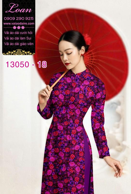 Vải áo dài hoa nhí in 3D