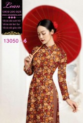 Vải áo dài hoa nhí in 3D
